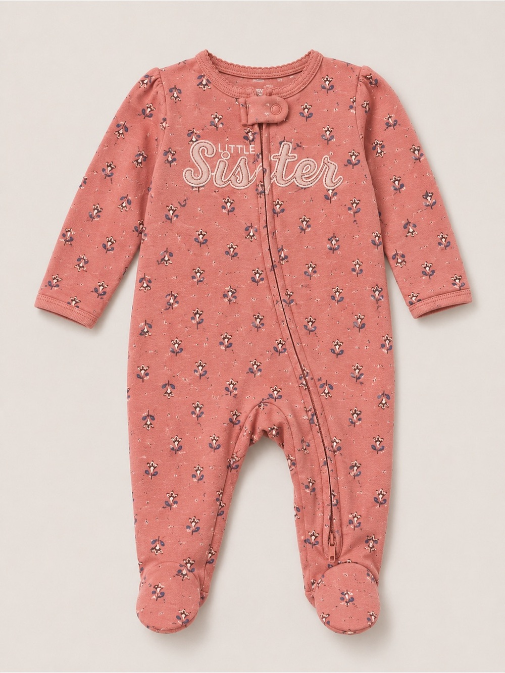 Carter’s - Double Zipper Sleeper W/ ‘Little Sister’ (Cotton) - 3M